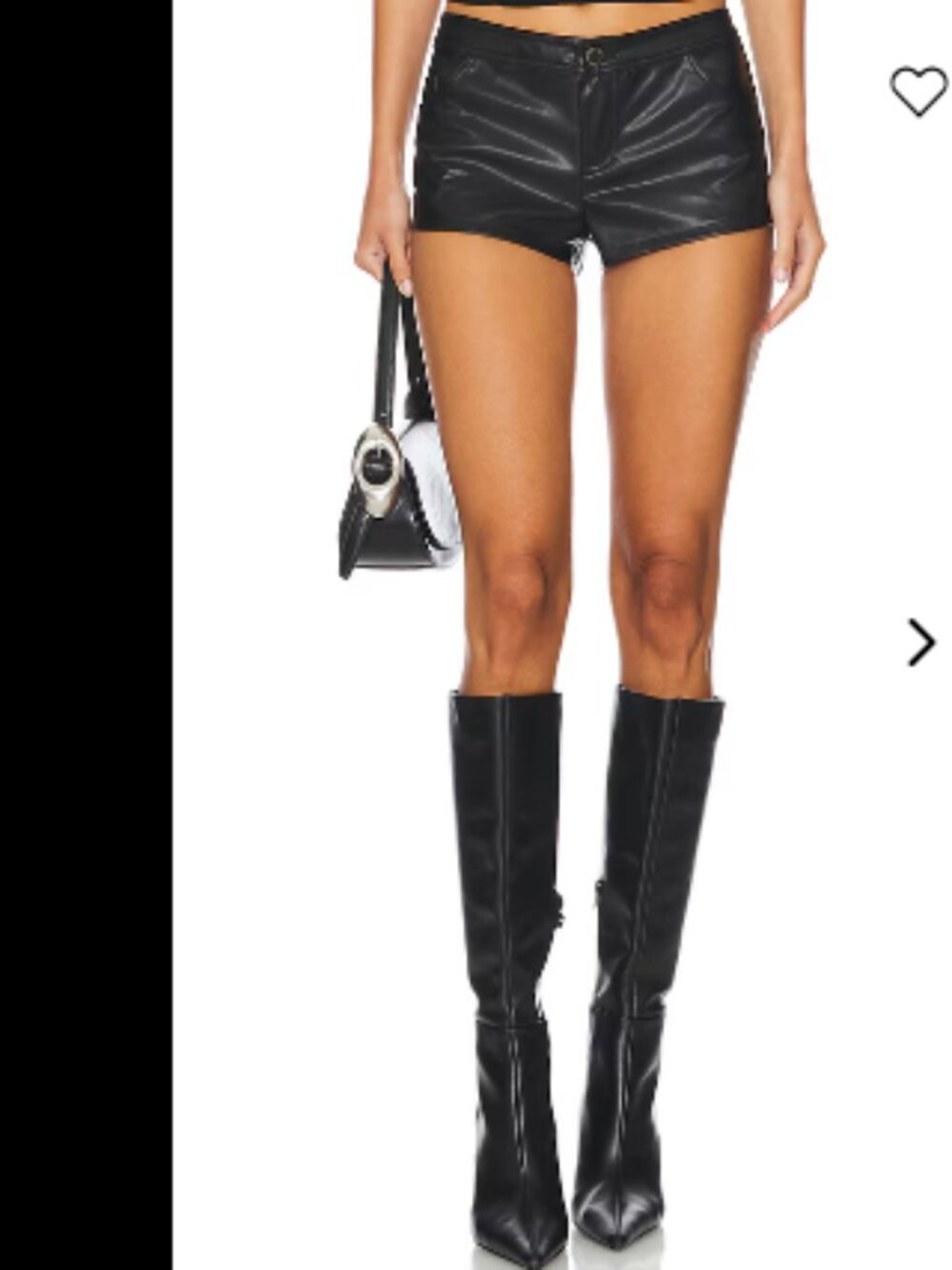superdown Gianna Faux Leather Shorts Black Medium NWT
